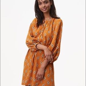 Loft Mustard Flower Shirt Dress